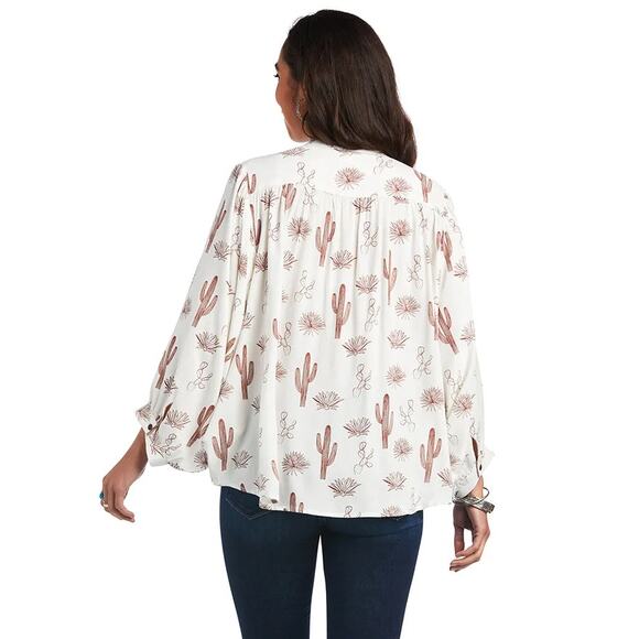 ARIAT Long Sleeve Button Up Cactus Dessert Top Multicolor Size Large - Picture 3 of 12